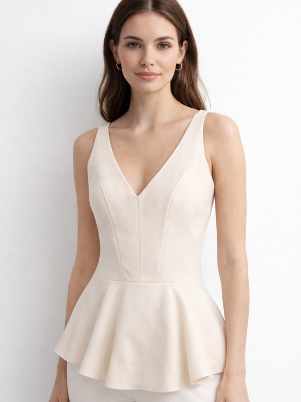 INTERMIX Sleeveless V-Neck Peplum Top - NWT - Medium